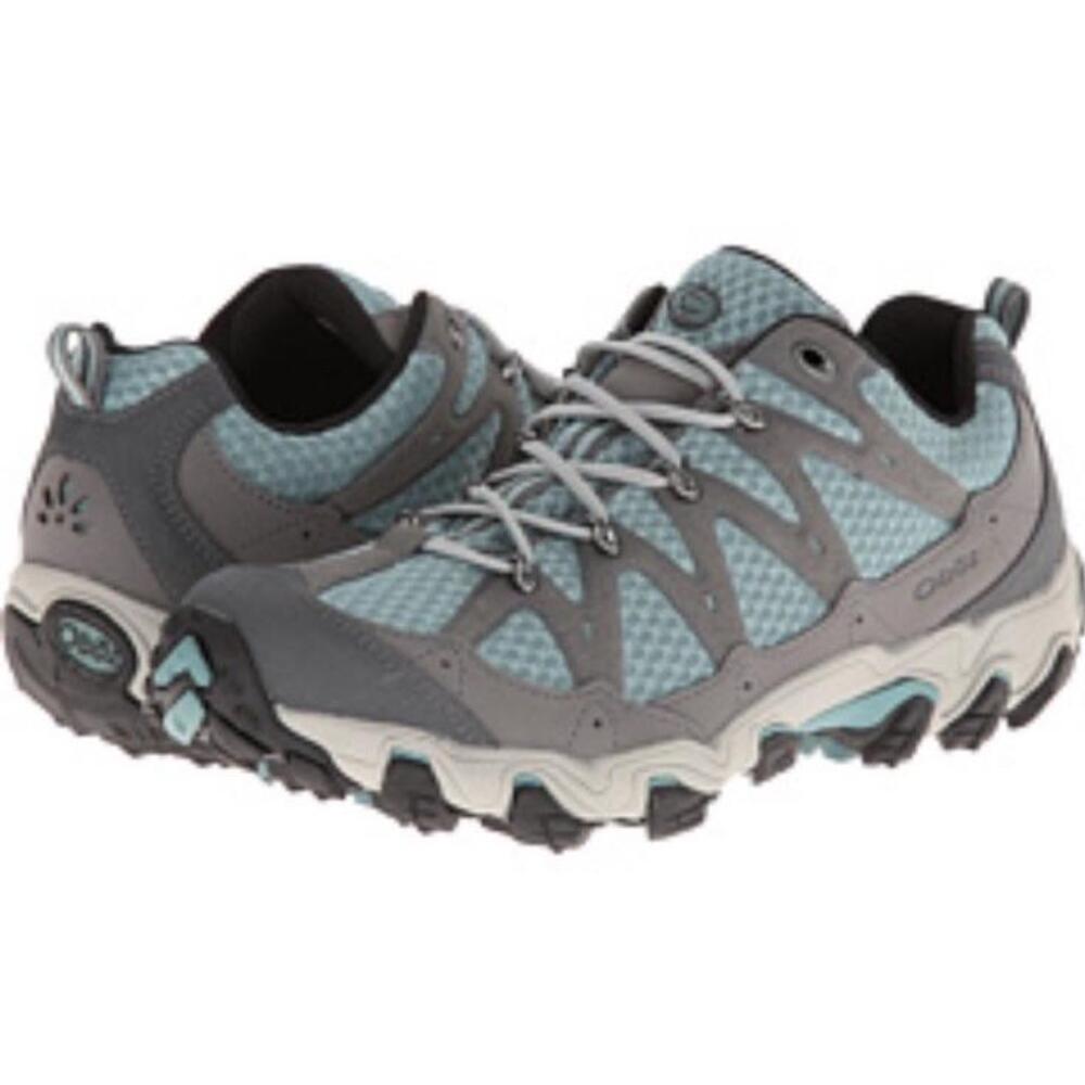 Oboz Luna Low Hiking Shoes Womens 10 Blue Gray Leather EU 41.5
